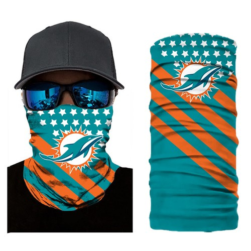 Football Miami Dolphins Scarf Sports Bandana Neck Gaiter No2243 Face Mask