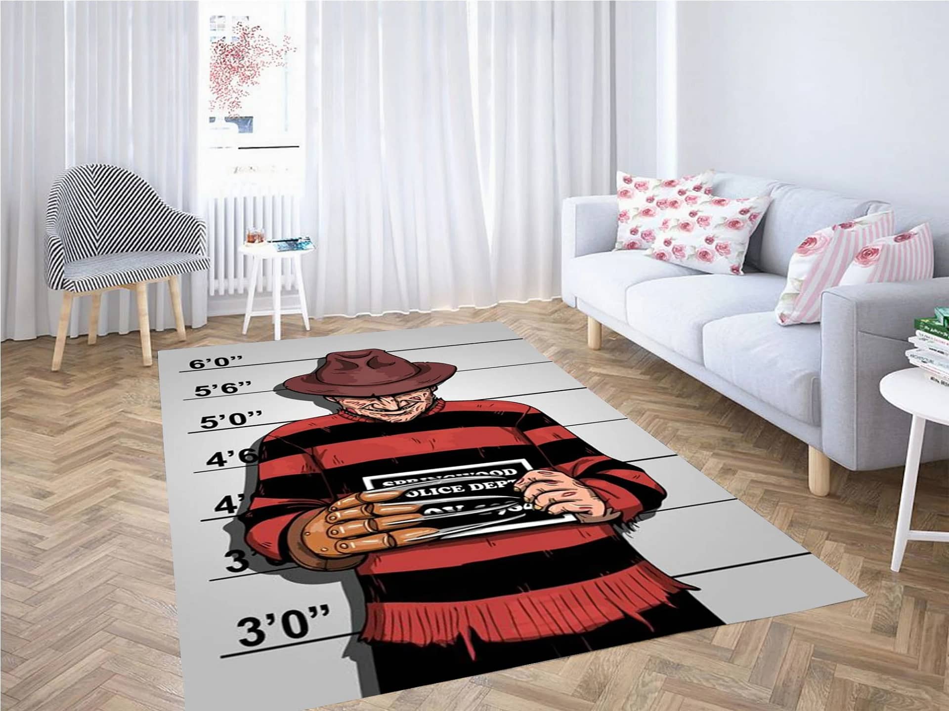 Freddy Krueger Mugshot Carpet Rug