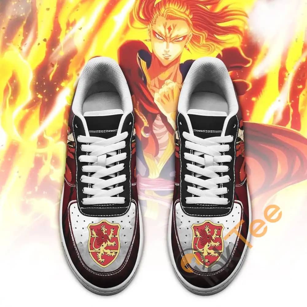 Fuegoleon Vermillion Crimson Lion Knight Black Clover Anime Amazon Nike Air Force Shoes