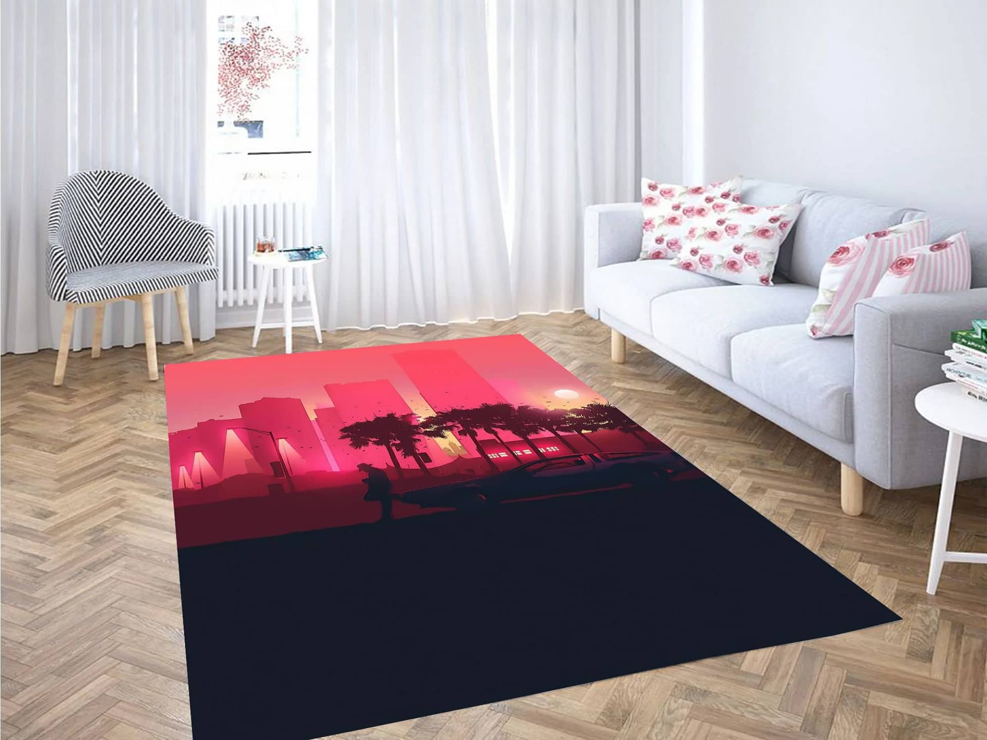 Futuristic City 2D Carpet Rug