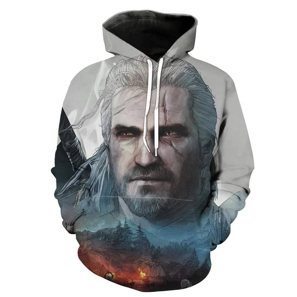 Geralt Face Witcher Geralt Hoodie 3D