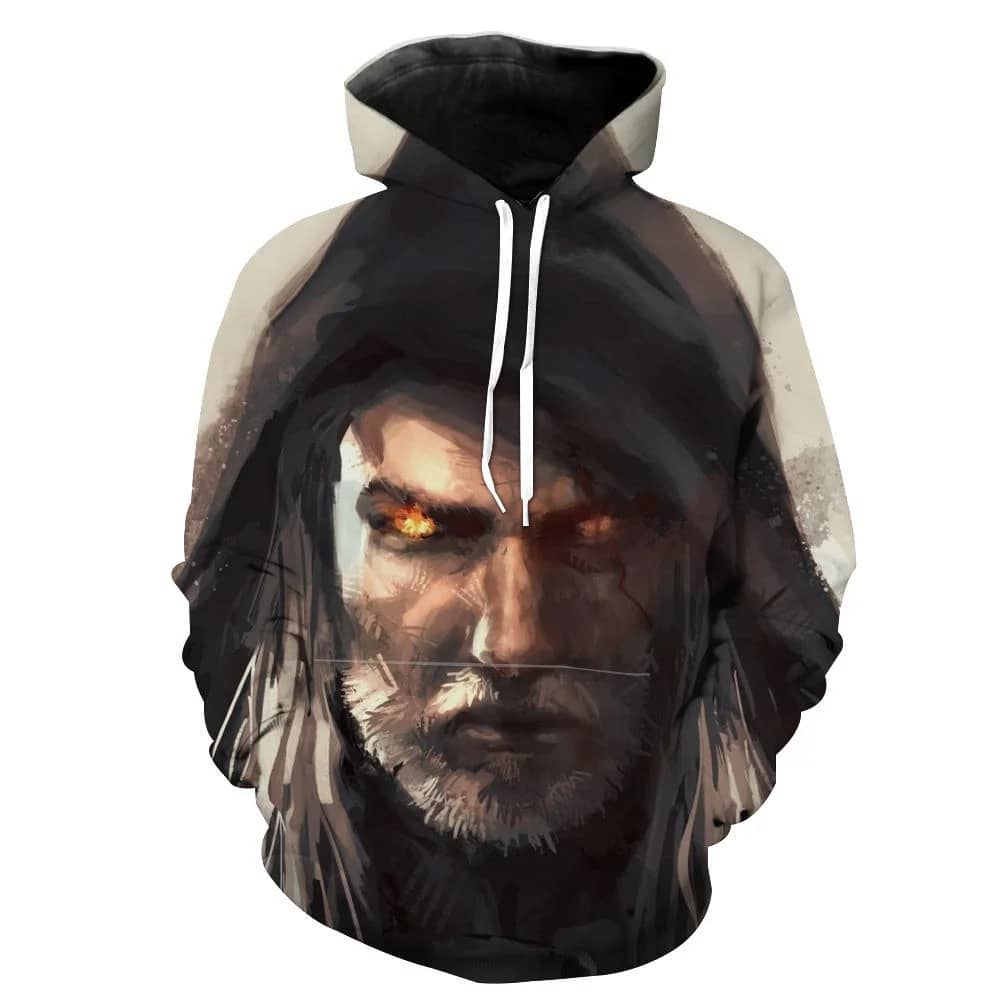 Geralt Witcher Geralt Face Gaming Hoodie 3D