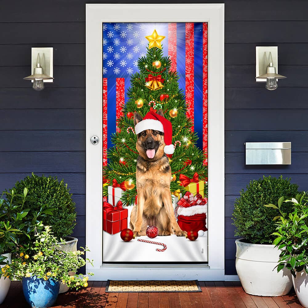 Inktee Store - German Shepherd Christmas Door Cover Image