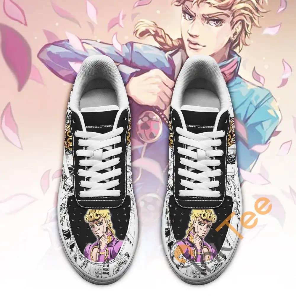 Giorno Giovanna Manga Style Jojo's Anime Fan Gift Amazon Nike Air Force Shoes
