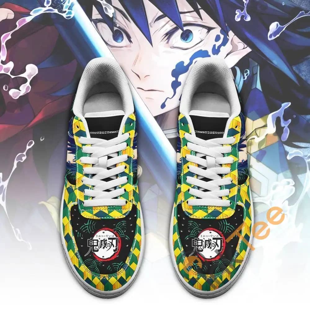 Giyu Custom Demon Slayer Anime Fan Amazon Nike Air Force Shoes