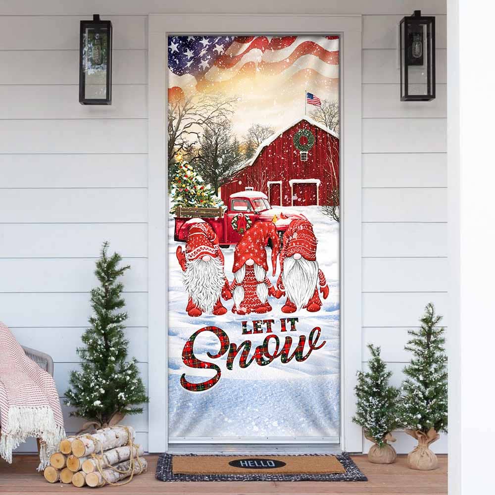Gnomes Christmas Let It Snow No11 Door Cover