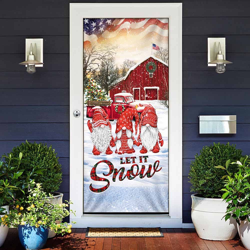 Inktee Store - Gnomes Christmas Let It Snow No11 Door Cover Image