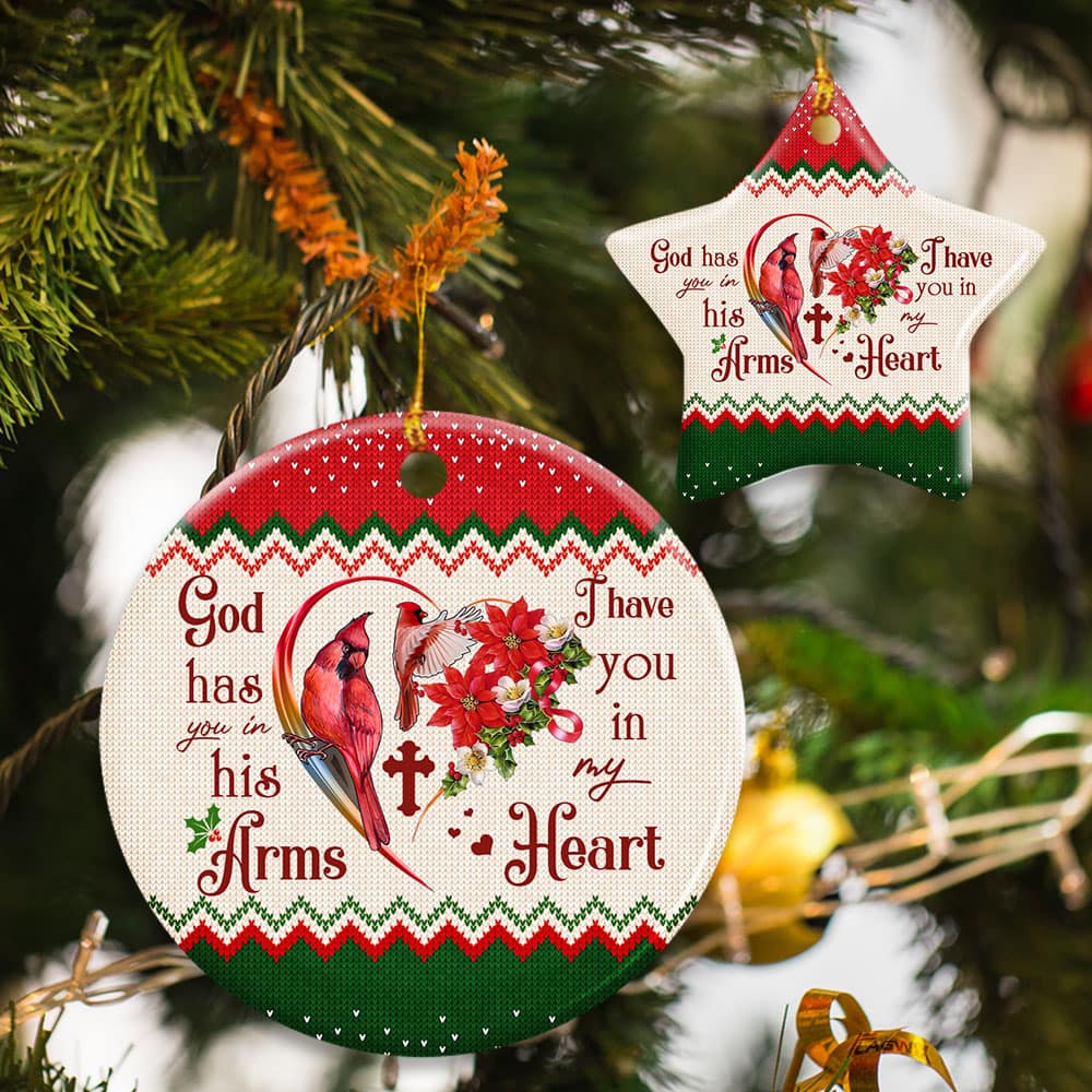 God Has You In His Arms I Have You In My Heart No11 Ceramic Circle Ornament Personalized Gifts
