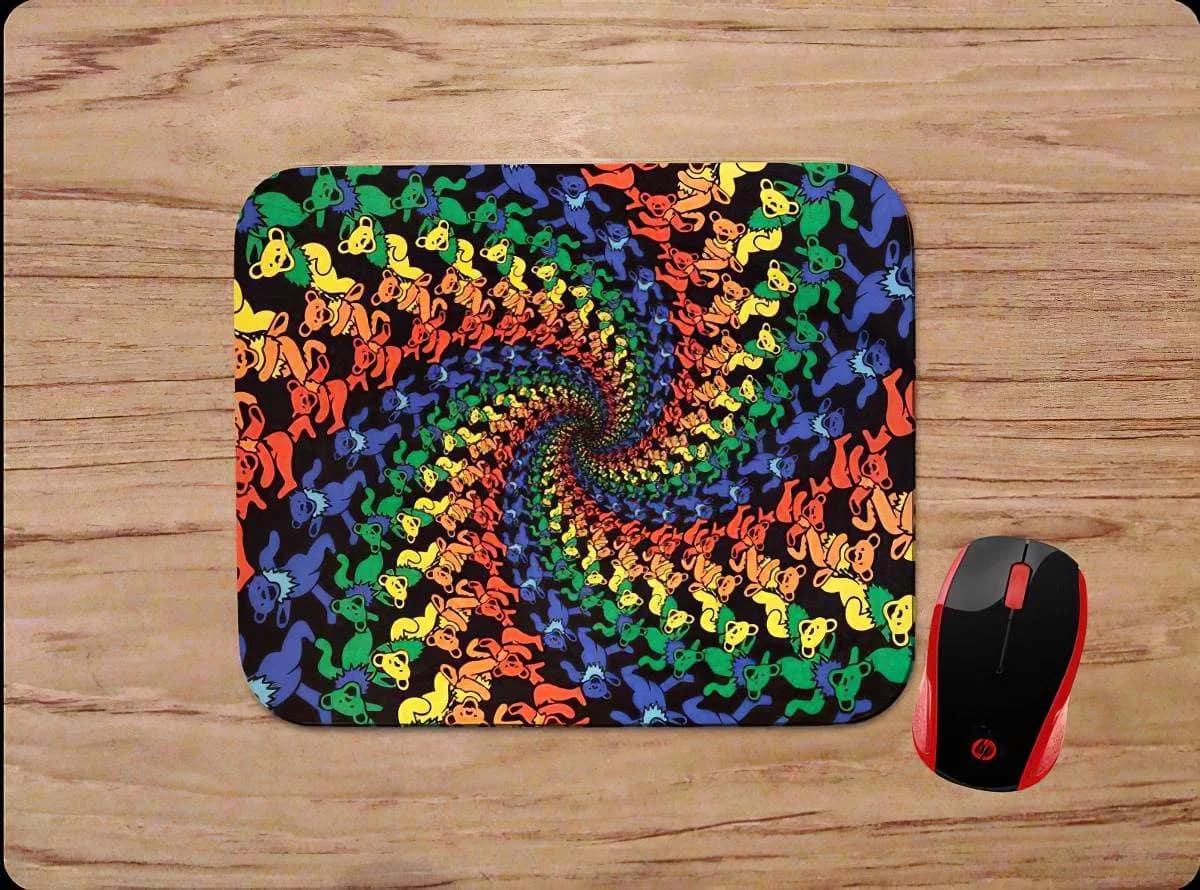 Grateful Dead Teddy Bears Spiral Inspired Trippy School Mouse Pads