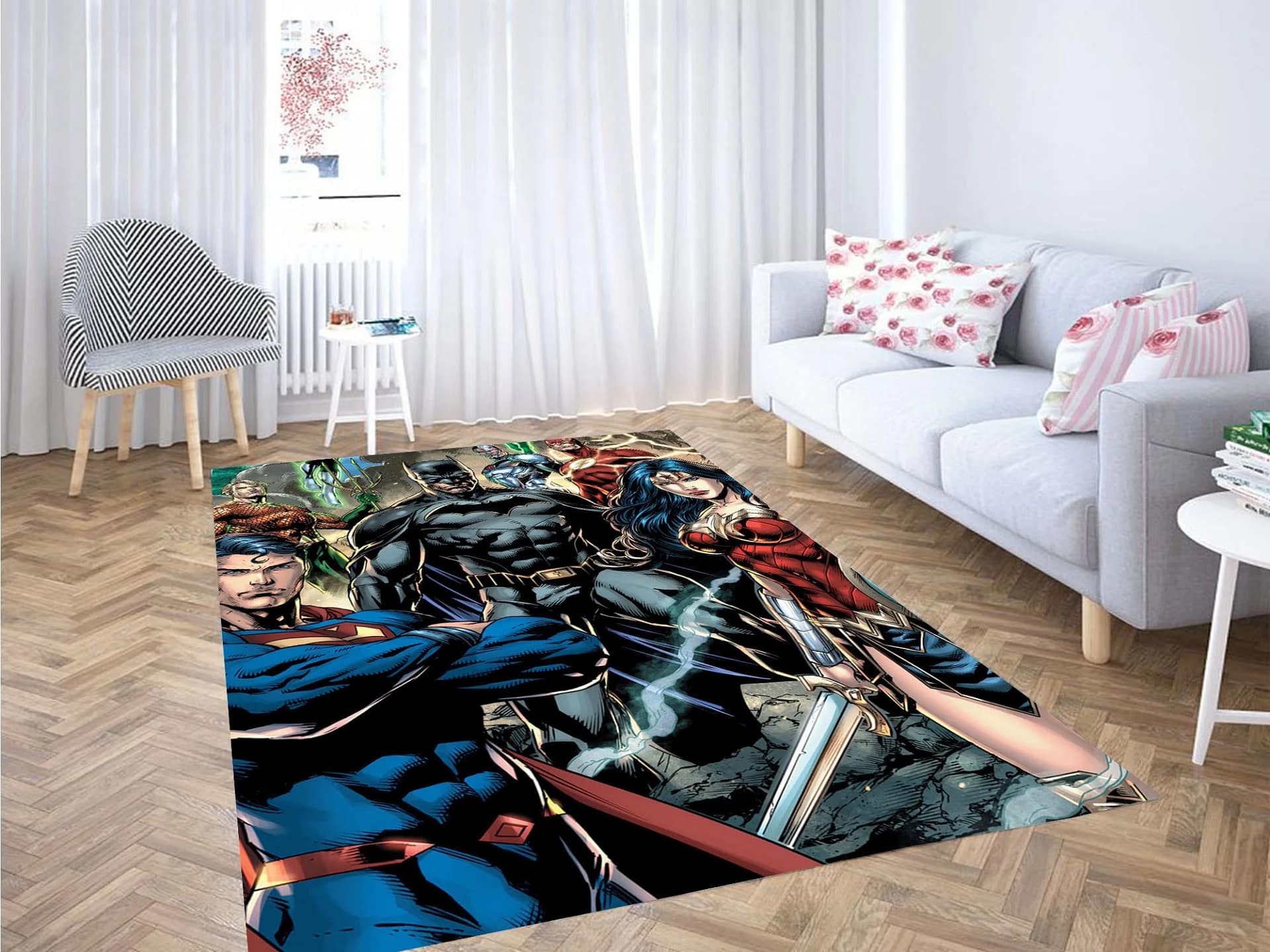 Great Character Justice League Comic Carpet Rug
