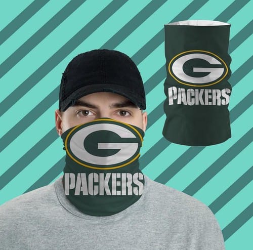 Green Bay Packers Bandanas Shied All Over Prints Neck Gaiters No2420 Face Mask