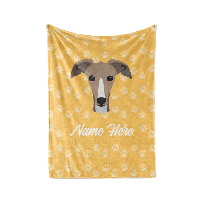 Greyhound Personalized Custom Fleece And Sherpa Blankets With Your Family Or Dog's Name - Great Gifts For Dog Lovers Fleece Blanket
