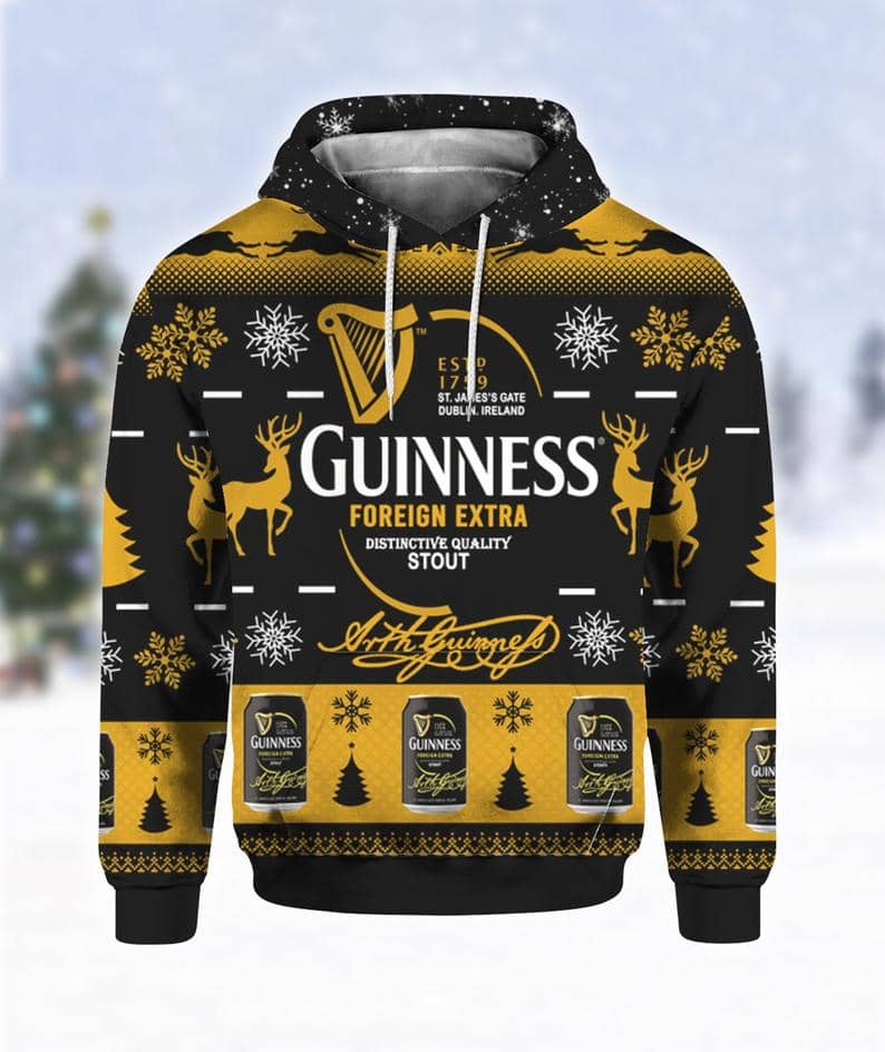 Guinness Foreign Extra Stout Print Ugly Hoodie 3D