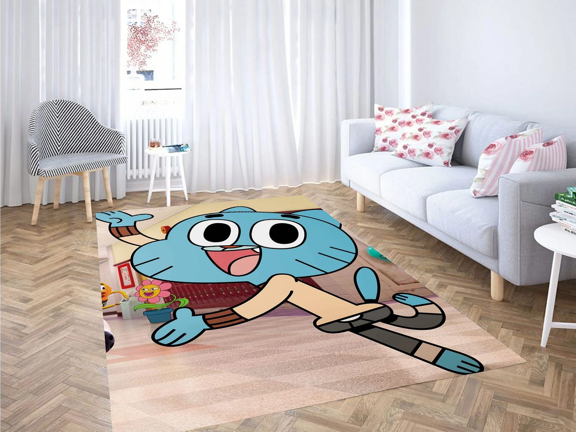 Gumball Watterson Happy Expression Carpet Rug