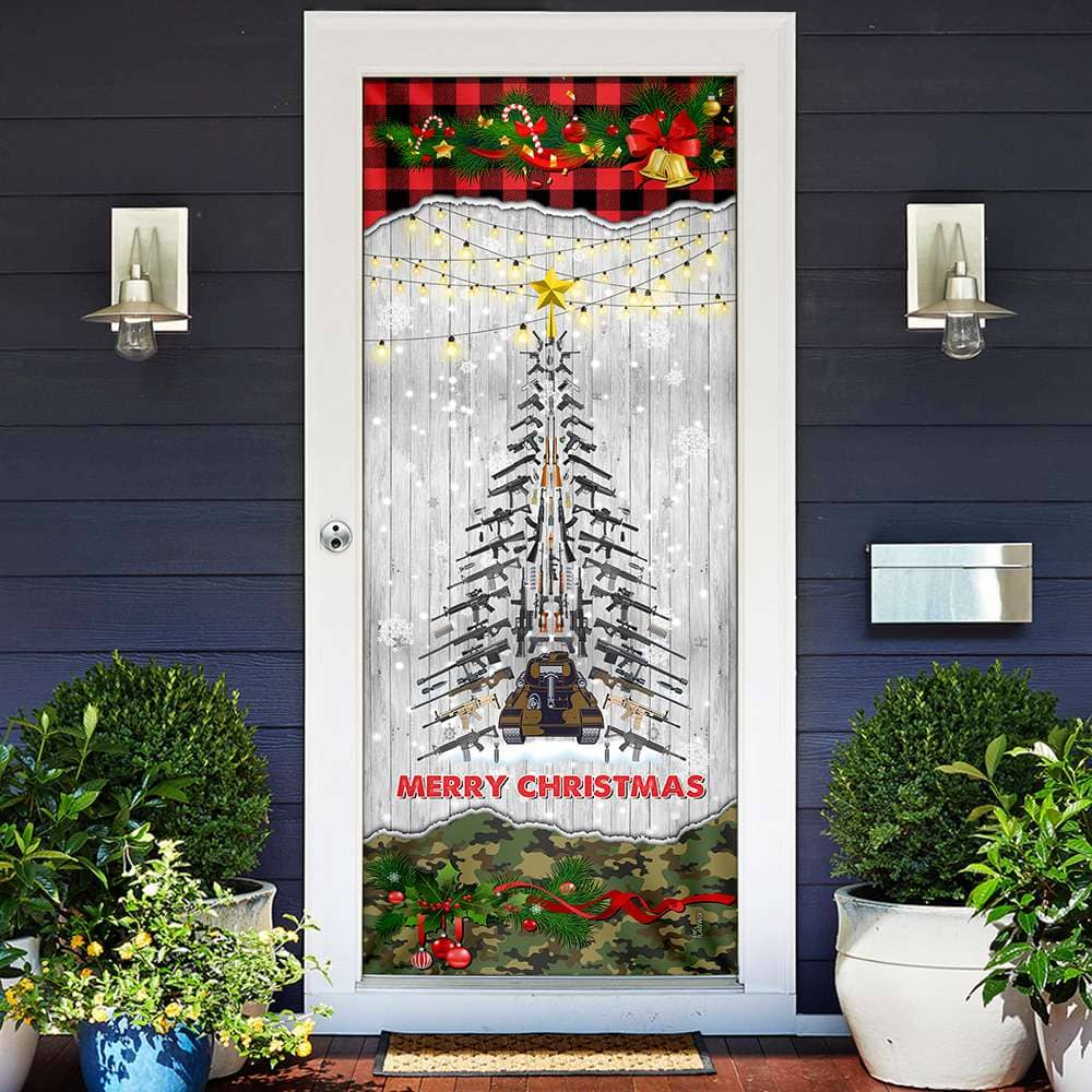 Inktee Store - Gun Christmas Tree No13 Door Cover Image