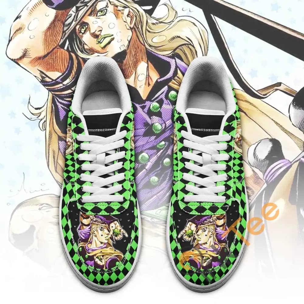 Gyro Zeppeli Custom Jojo'S Anime Fan Gift Idea Amazon Nike Air Force Shoes