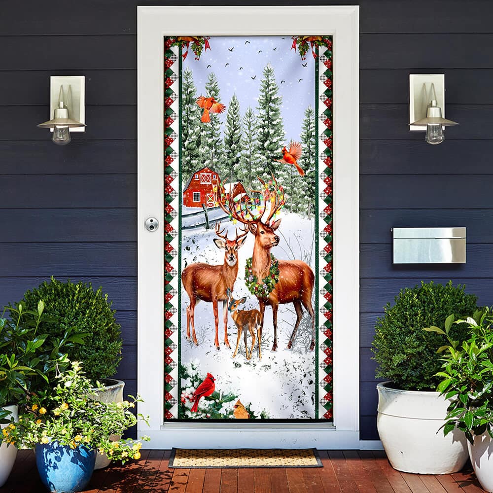 Inktee Store - Happy Deer Family Christmas Door Cover Image