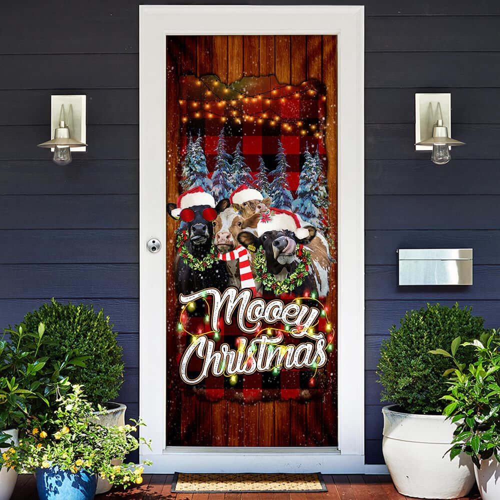 Inktee Store - Happy Family Cow Mooey Christmas Door Cover Image