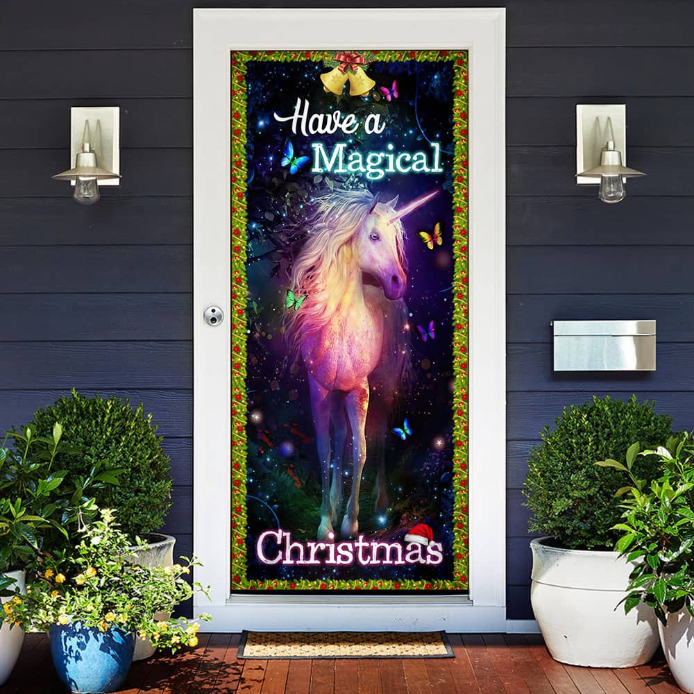 Inktee Store - Have A Magical Christmas Unicorn Christmas Door Cover Image