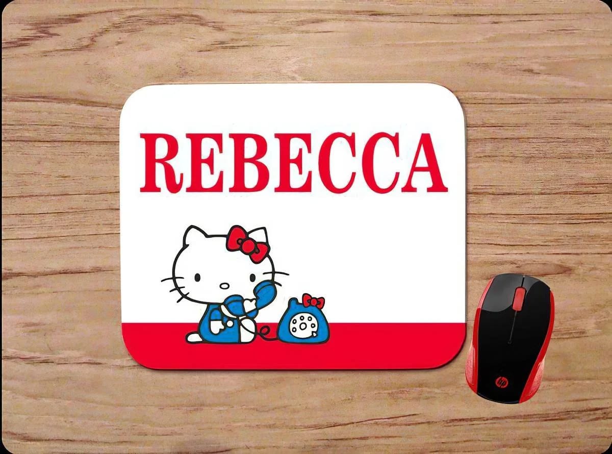 Hello Kitty Talking On The Phone Mouse Pads