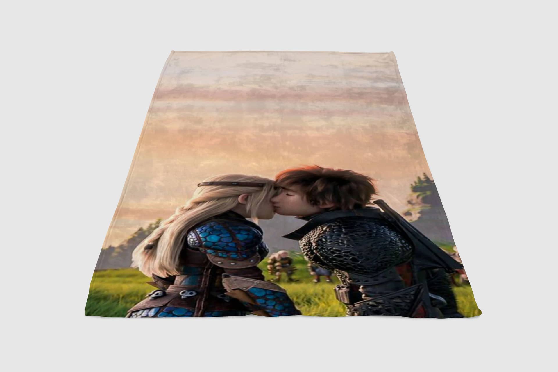 Hiccup And Astrid Wallapper Fleece Blanket