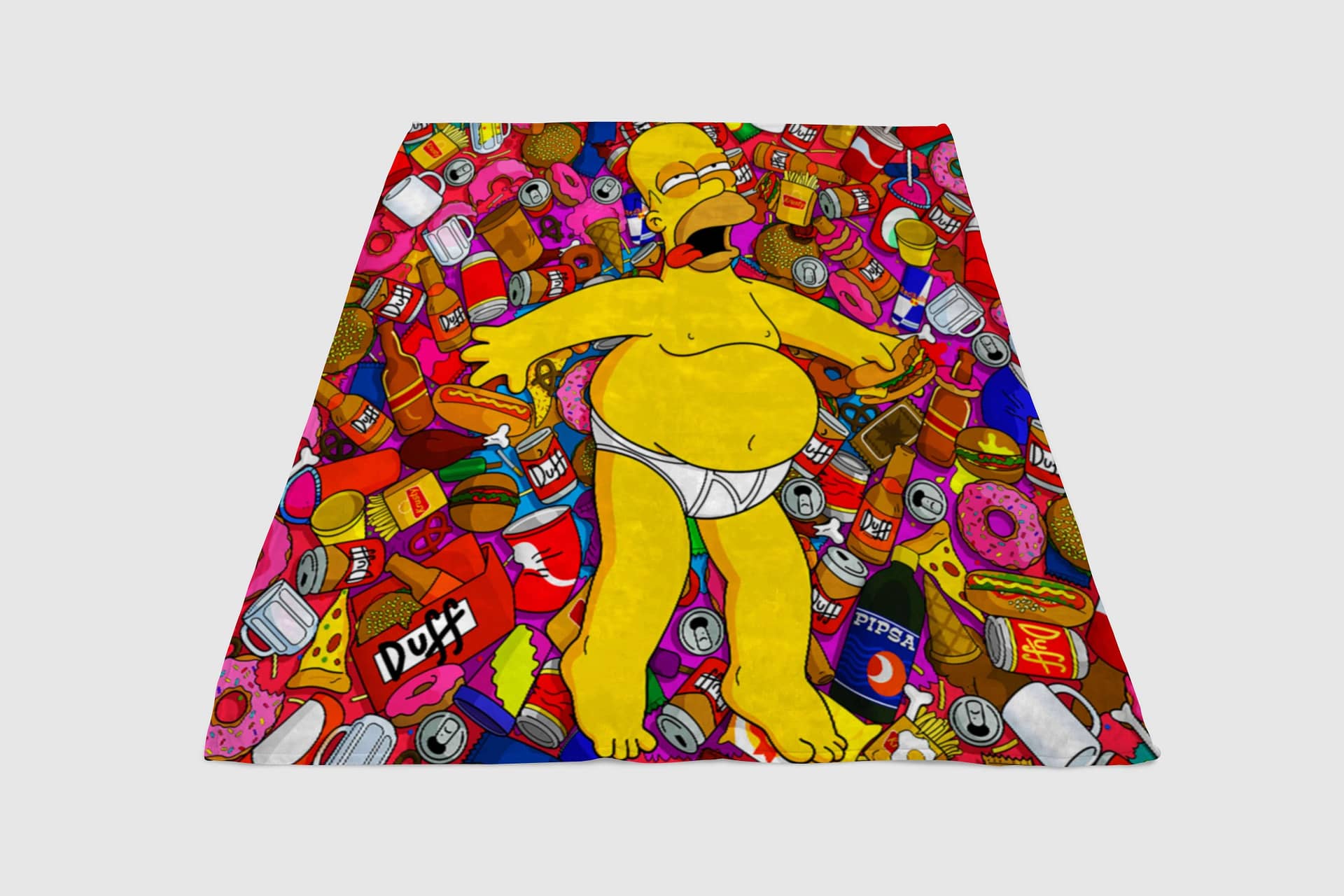 Homer Faint Simpson Cartoon Fleece Blanket