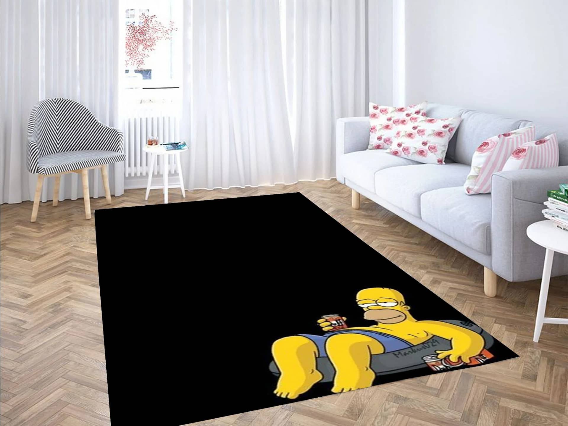 Homer Simpson Wallpaper Black Carpet Rug