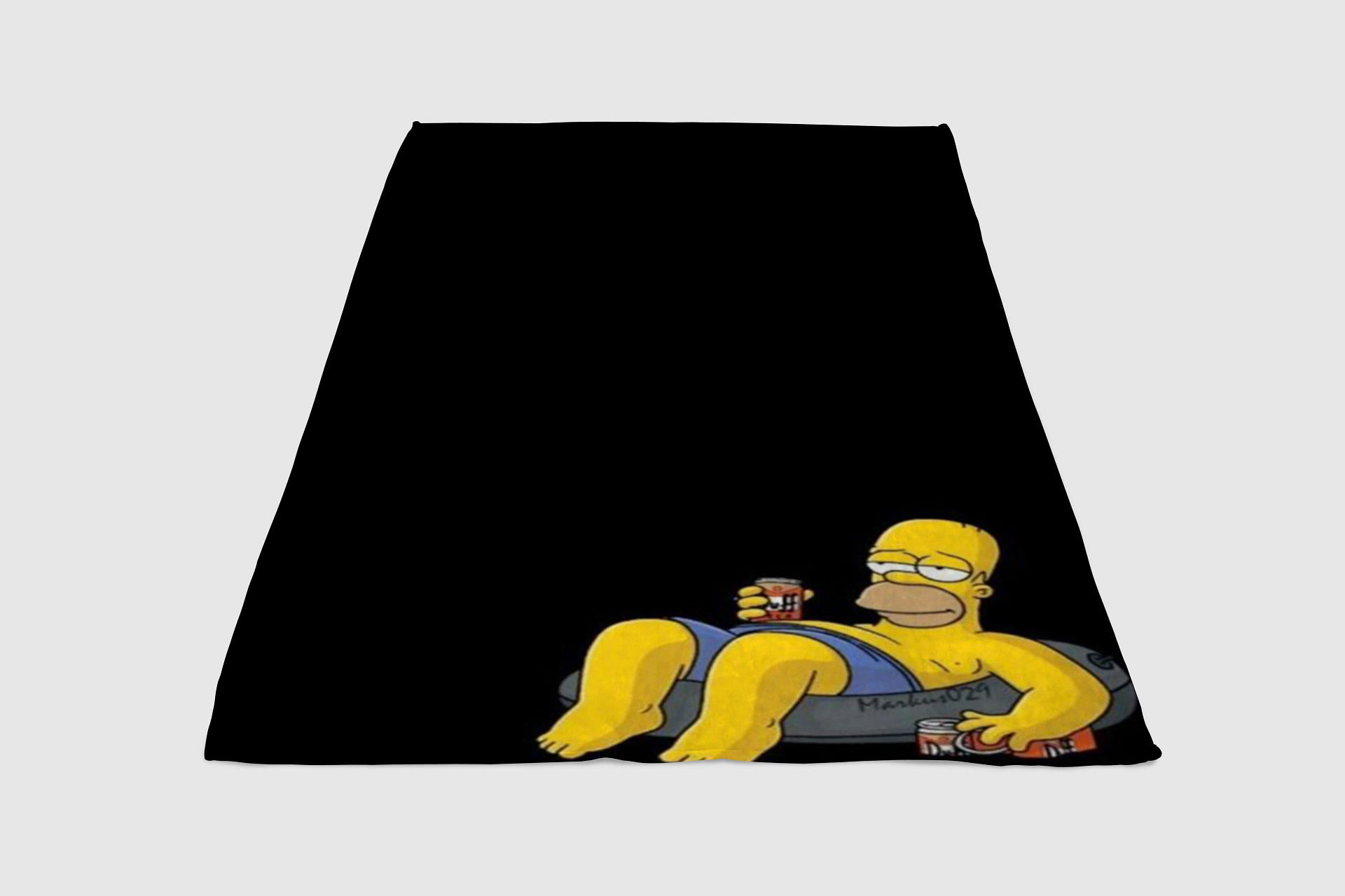Homer Simpson Wallpaper Black Fleece Blanket