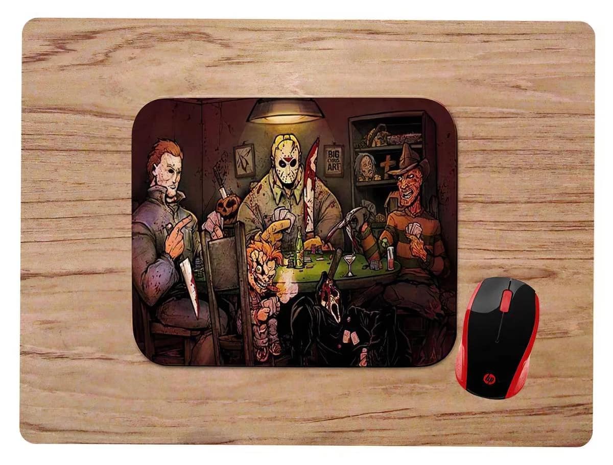 Horror Movie Characters Playing Poker Mouse Pads