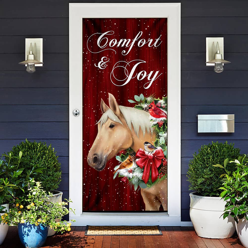 Inktee Store - Horse Comfort And Joy Christmas Door Cover Image