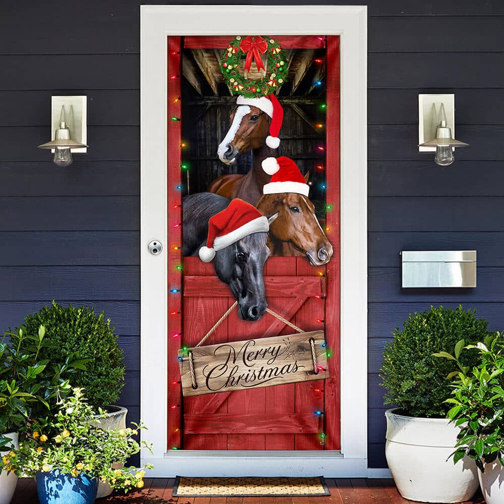 Inktee Store - Horse Merry Christmas Door Cover Image