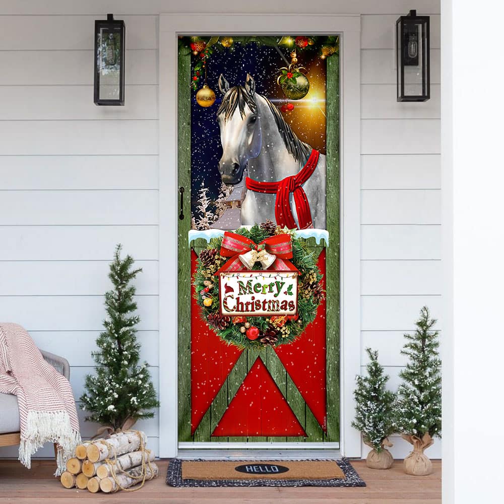 Horse Merry Christmas No11 Door Cover
