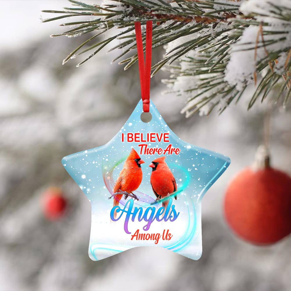 I Believe There Are Angels Among Us Ceramic Heart Ornament Personalized Gifts