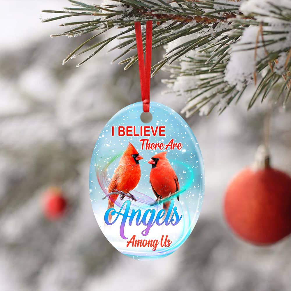 I Believe There Are Angels Among Us Ceramic Star Ornament Personalized Gifts