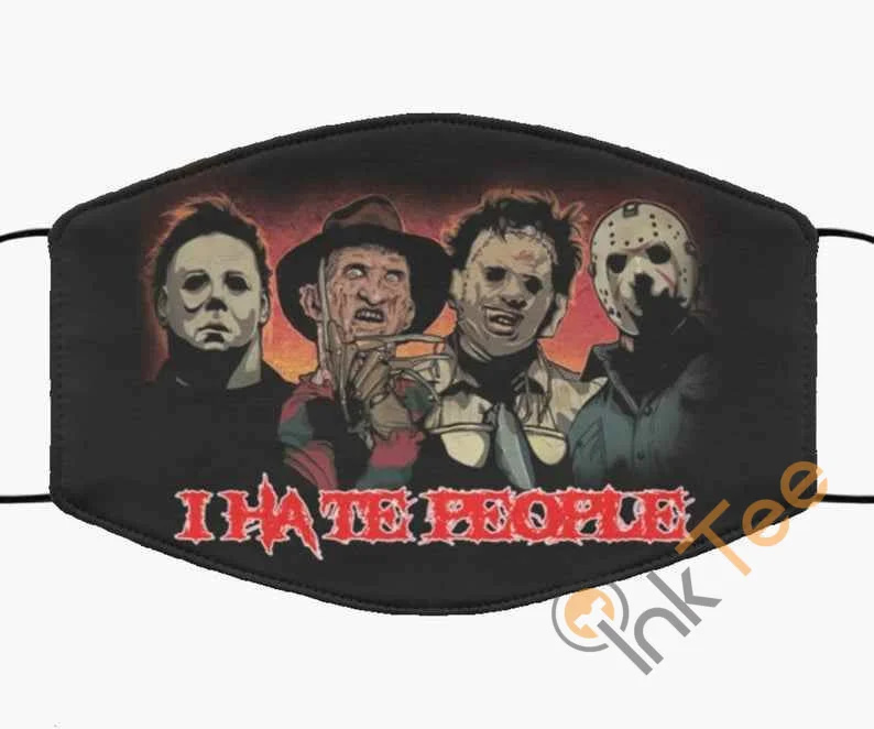 I Hate People Horror Thriller Killer Handmade Anti Droplet Filter Cotton Face Mask