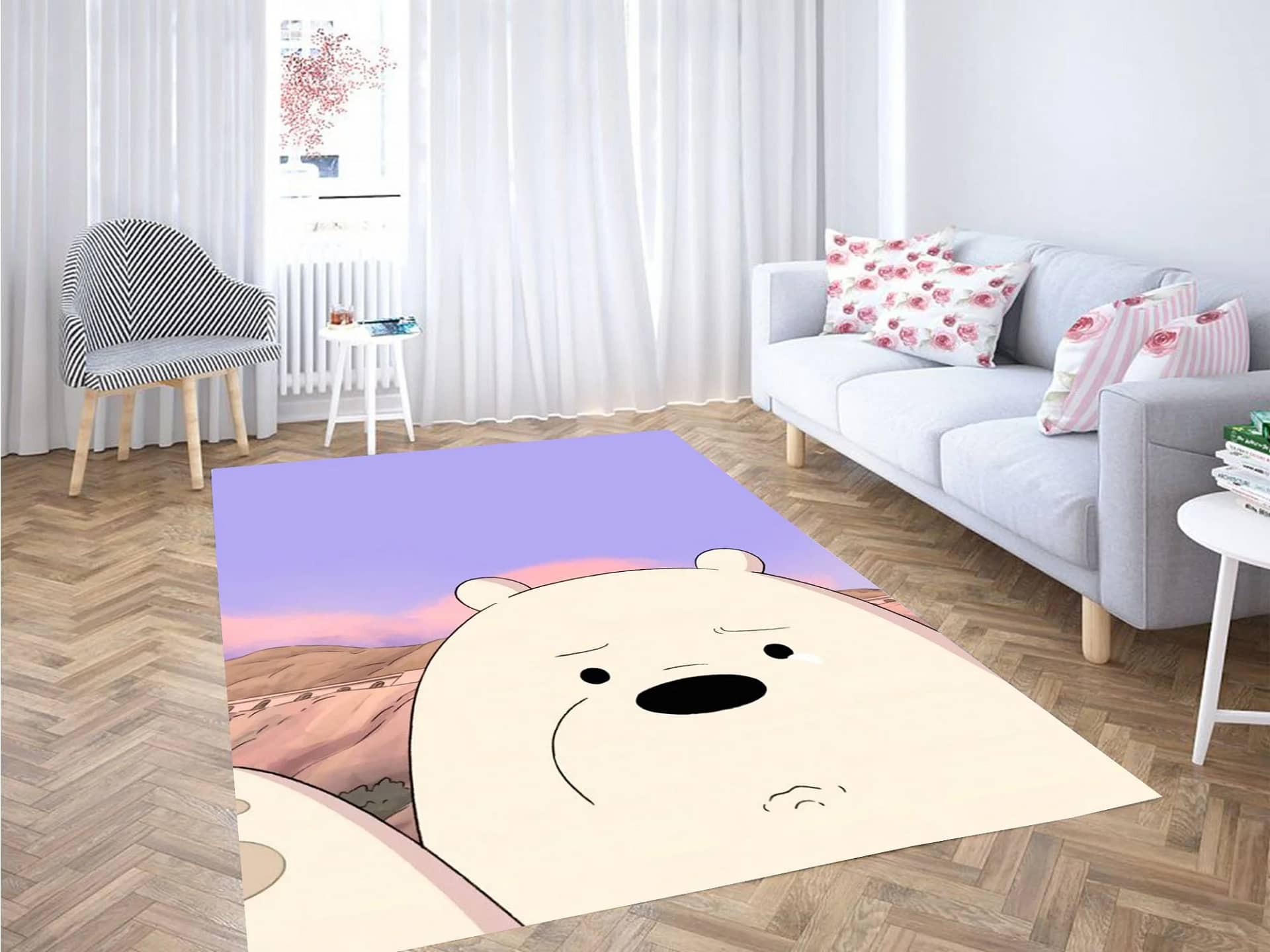 Ice Bear Sad Carpet Rug