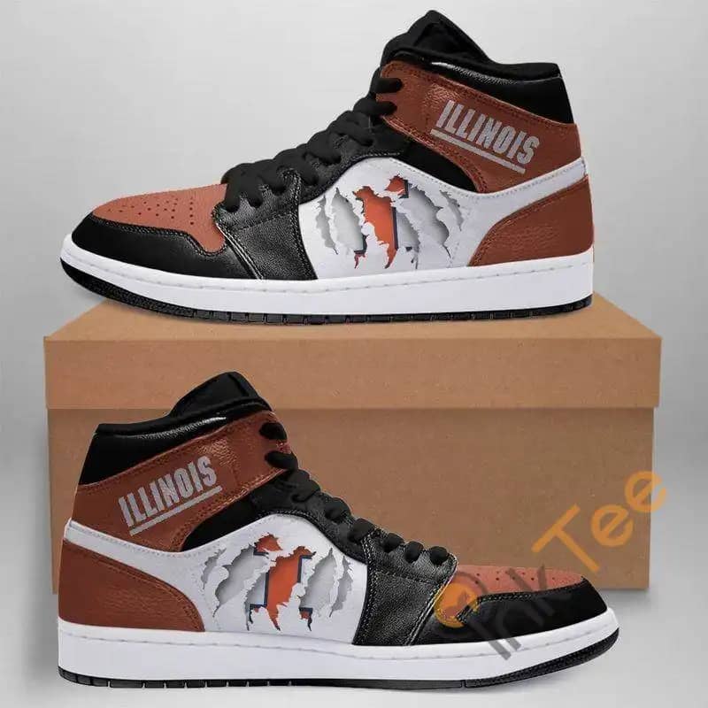 Illinois Fighting Illini Custom It1306 Air Jordan Shoes
