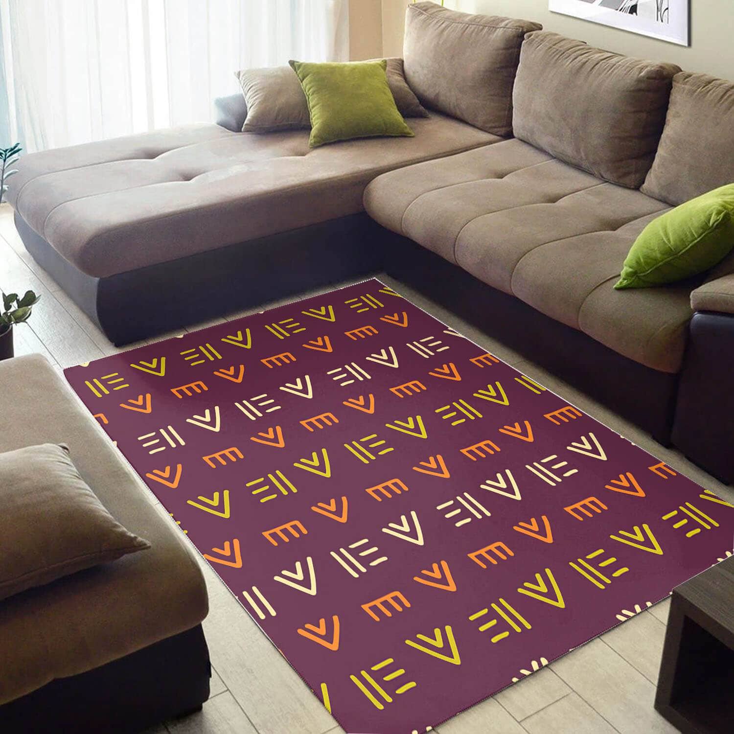 Inspired African American Attractive Afrocentric Pattern Art Themed Carpet Home Rug