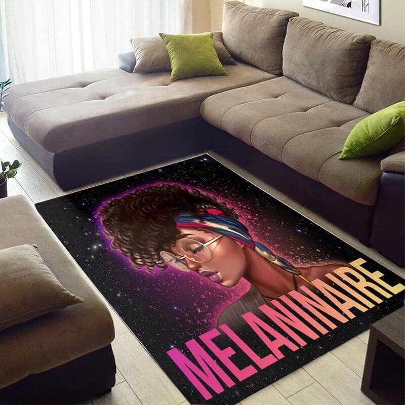 Inspired African American Cute Style Melanin Girl Melaninaire Design Floor Carpet Themed Home Rug