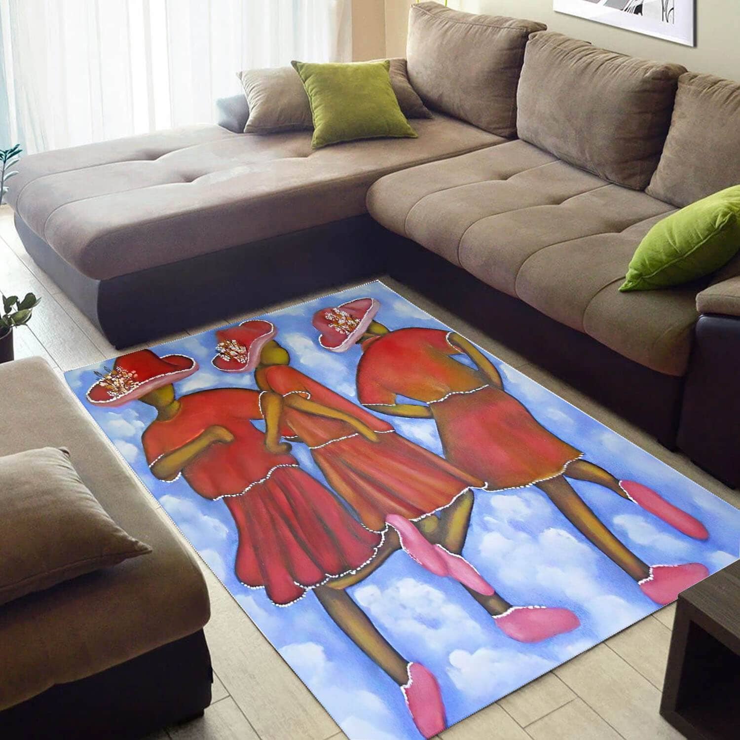 Inspired African American Pretty Afro Lady Style Area Living Room Rug