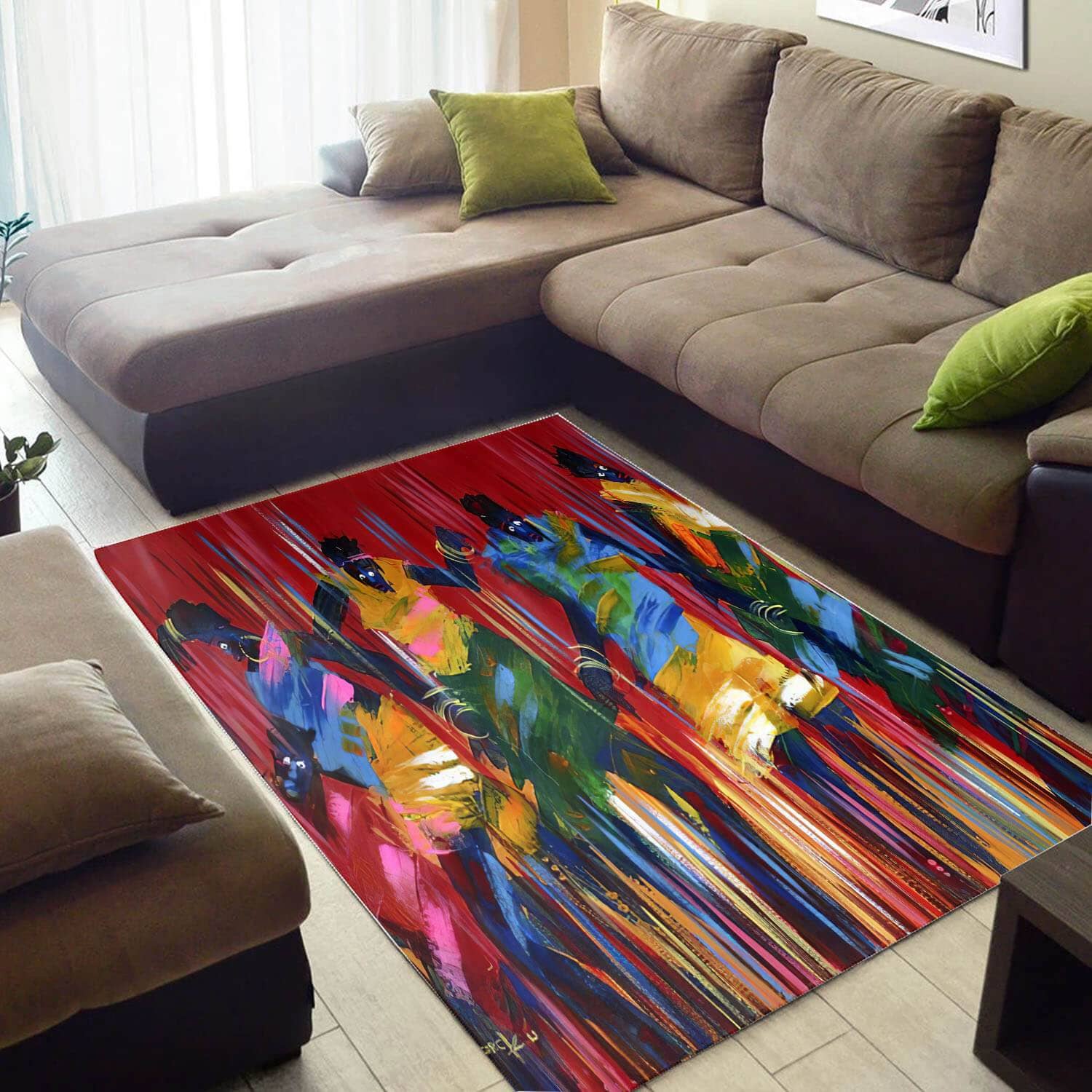 Inspired African American Pretty Afrocentric Woman Large Style Rug