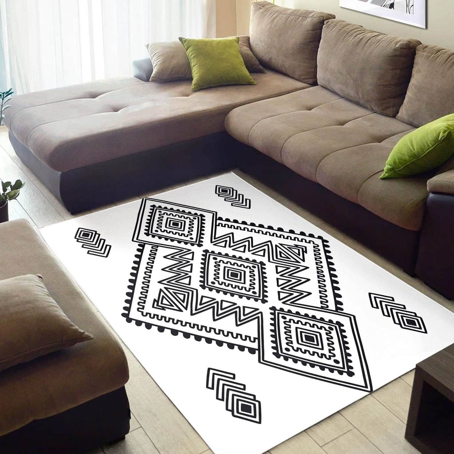 Inspired African American Vintage Black History Month Ethnic Seamless Pattern Large House Rug