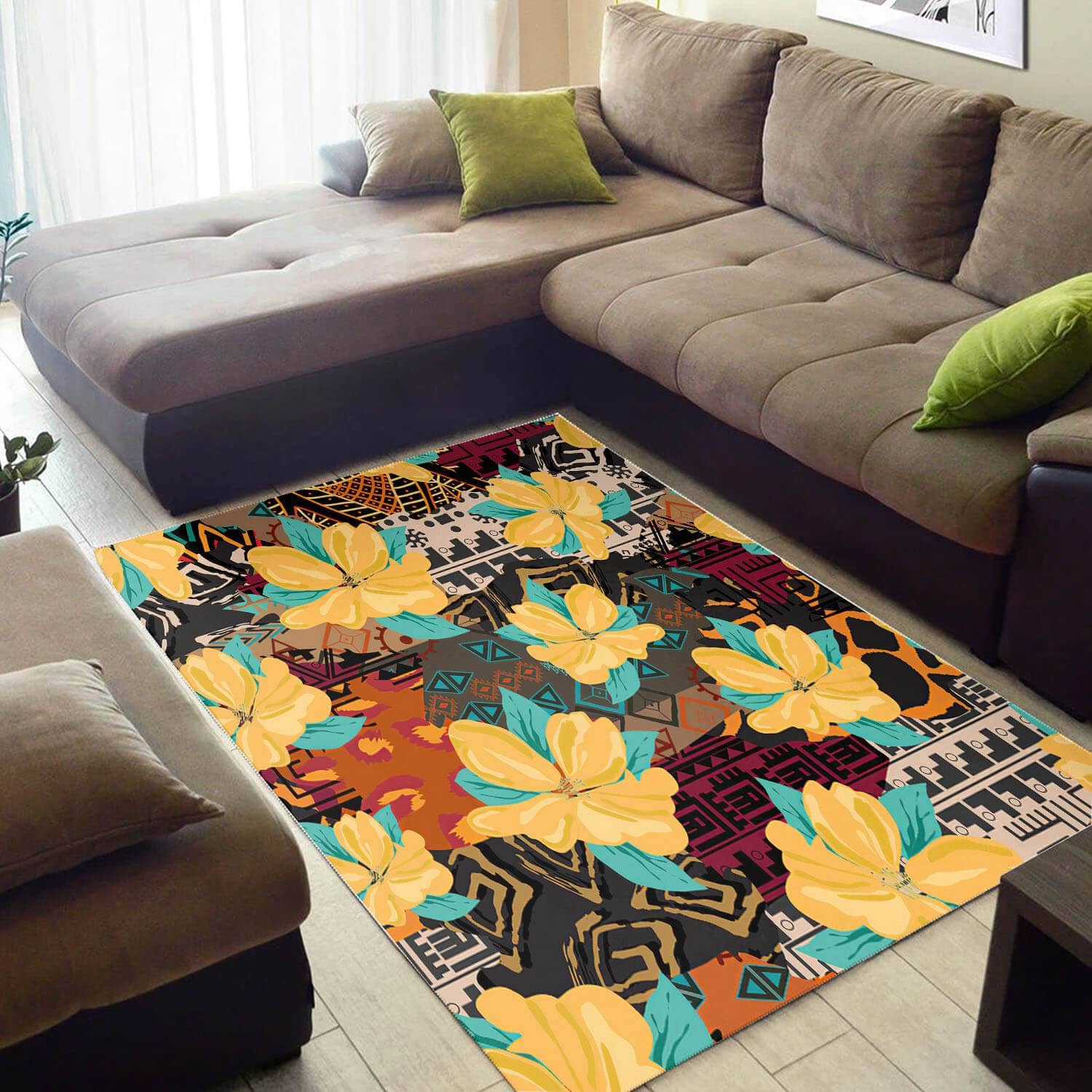 Inspired African Beautiful Afro American Ethnic Seamless Pattern Style Home Rug