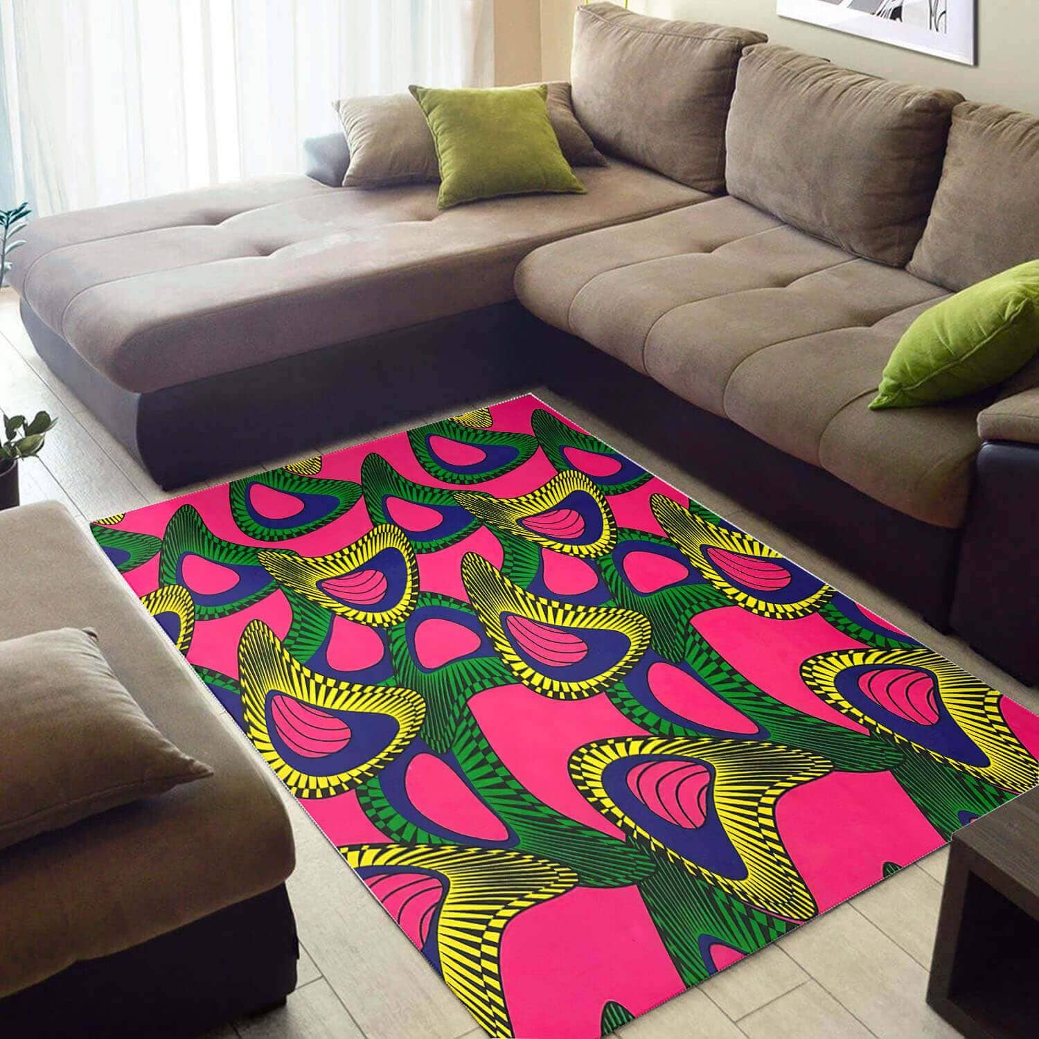 Inspired African Beautiful Afrocentric Art Themed Carpet Living Room Rug