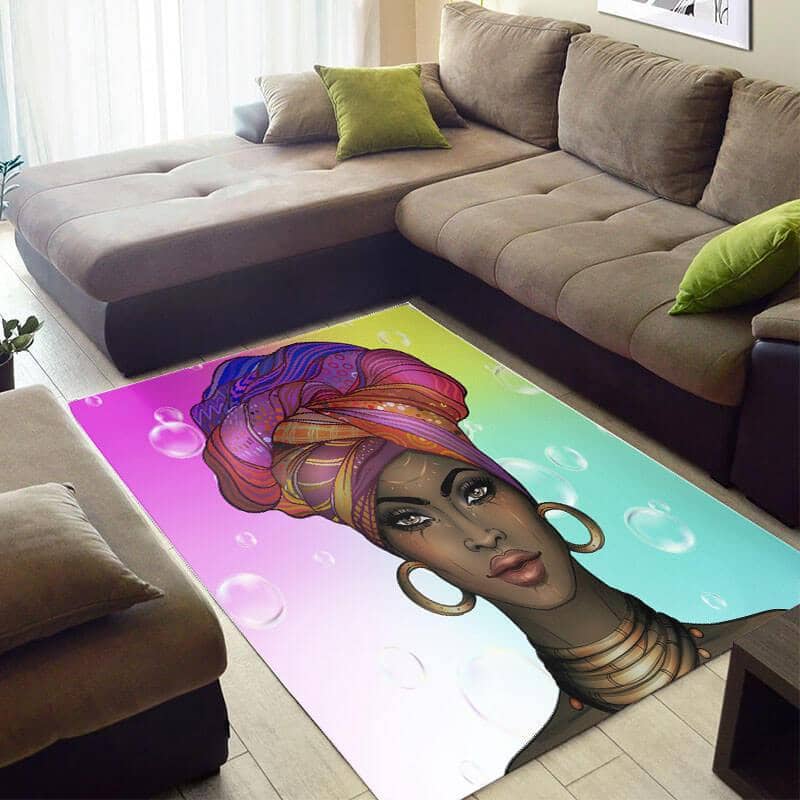 Inspired African Beautiful American Art Woman Themed Living Room Rug