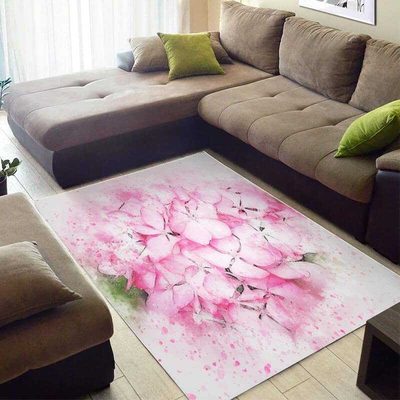Inspired African Beautiful Natural Hair Pink Flowers Art Large House Rug
