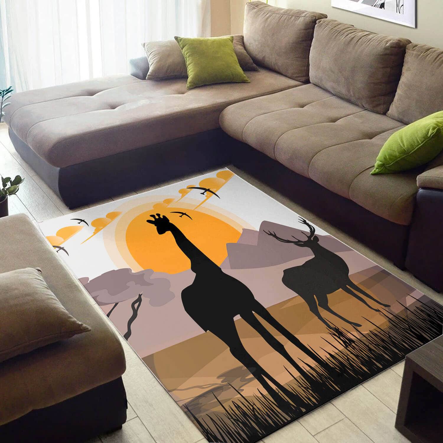 Inspired African Cool Afro American South Animals Style Carpet Rug