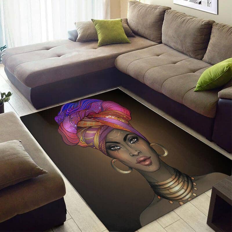 Inspired African Cute Afro Lady Large Carpet Living Room Rug