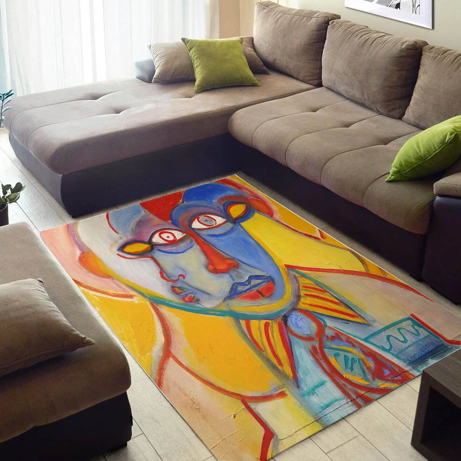 Inspired African Fancy Afrocentric Afro Lady Large Themed Home Rug
