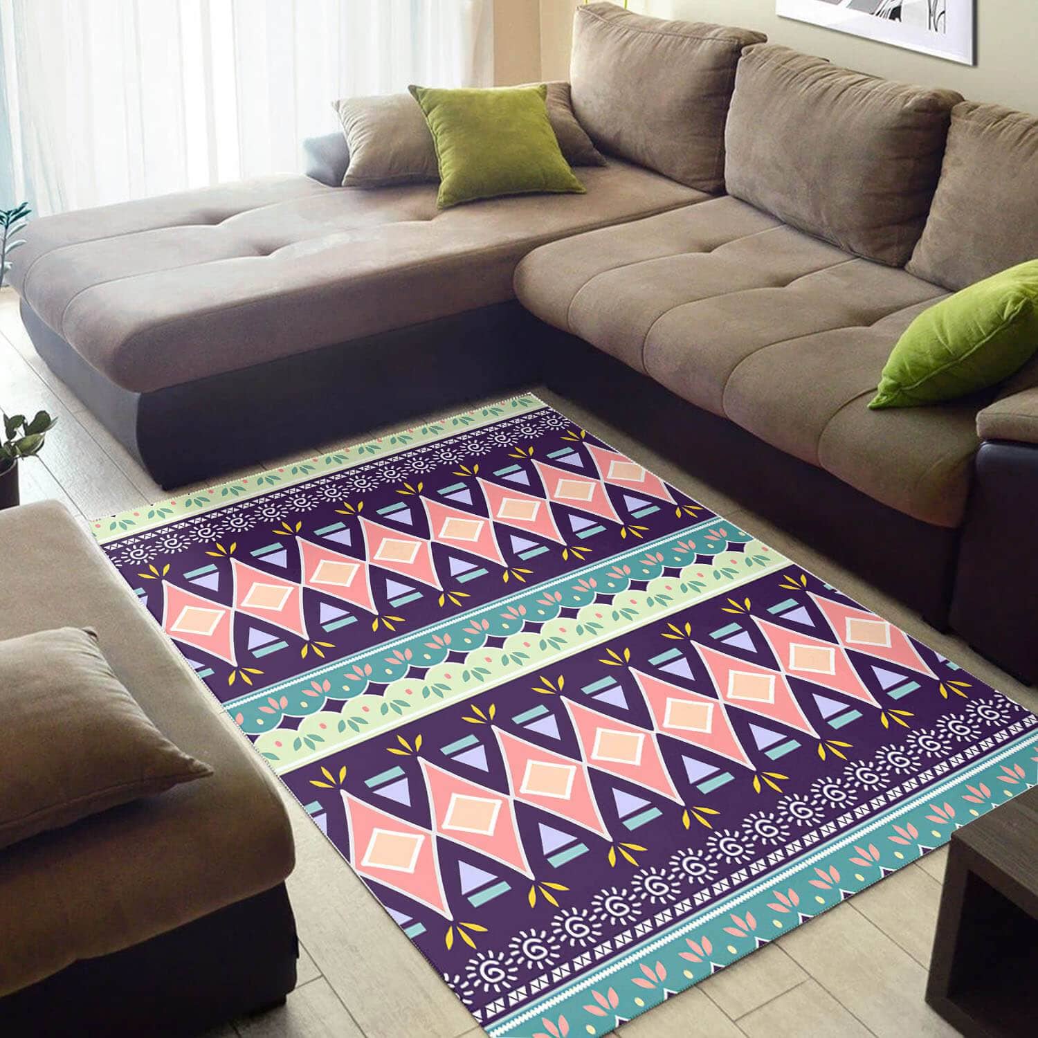 Inspired African Nice American Art Afrocentric Pattern Large Carpet Living Room Rug